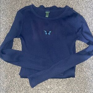 Wild Fable Longsleeve Blue Butterfly Dress